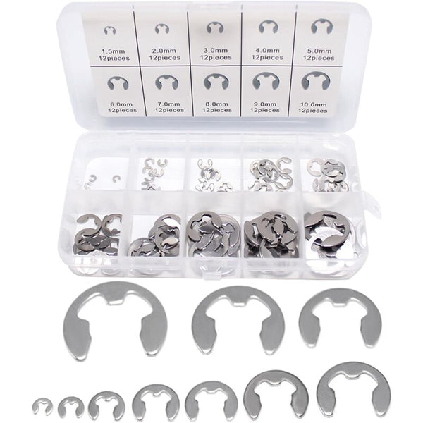 120 Pcs 10 Different Sizes Stainless Steel Lock Washers With Box For Wave Groove Machine Automotive Application Silver Washing Machines