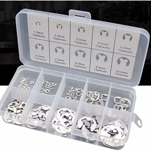 120 Pcs 10 Different Sizes Stainless Steel Lock Washers With Box For Wave Groove Machine Automotive Application Silver Washing Machines