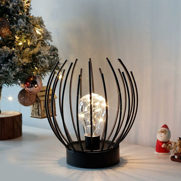 Metal Cage Table Lamp Cordless Battery Operated With Edison Style Led Bulb Ideal For Weddings Parties Patio Lamps