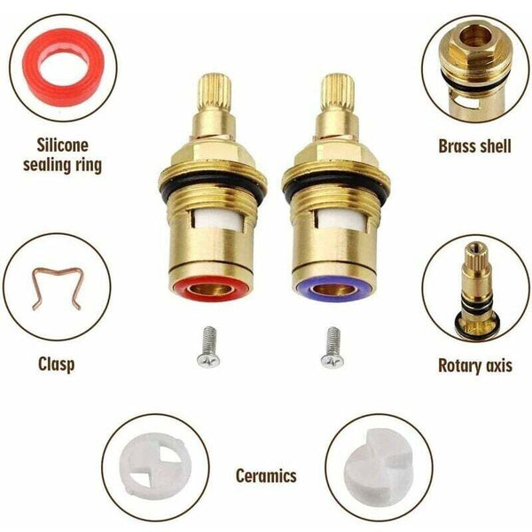Ceramic Disc Head Pair Of Universal Replacement Faucet Cartridges 1/2" Quarter Turn 20 Notches X 51Mm Other Pump Parts & Accessories