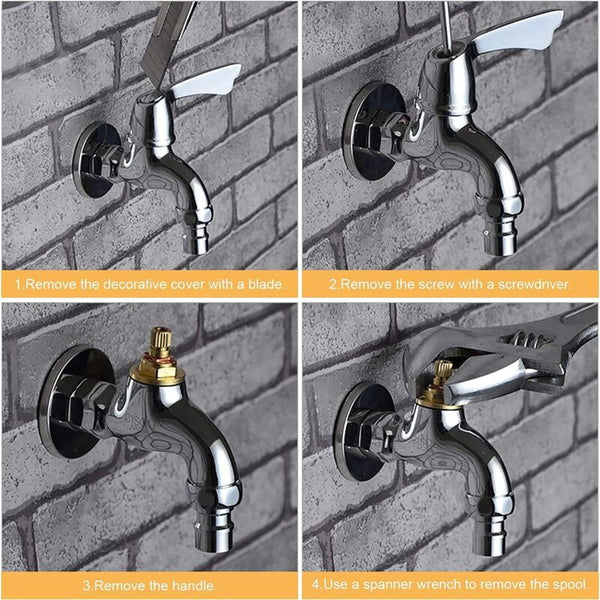 Ceramic Disc Head Pair Of Universal Replacement Faucet Cartridges 1/2" Quarter Turn 20 Notches X 51Mm Other Pump Parts & Accessories