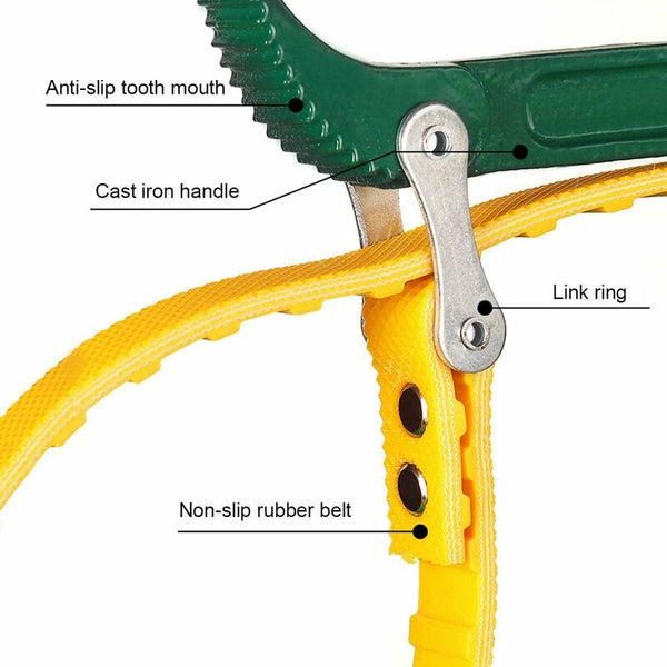 Oil Filter Strap Wrench 8 Inch Multi Function Rubber Bottle Opener Ratchet Adjustable Tubes Hand Ratchet Wrenches