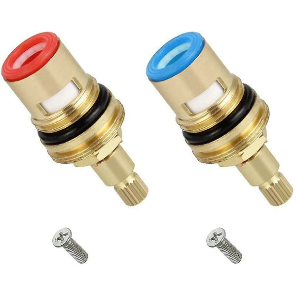2 Pcs Ceramic Disc Head 1/2" Cartridges Universal Brass Faucet Replacement 20 Notches X 53Mm For Connectors Valves & Accessories
