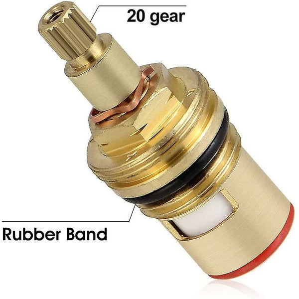 2 Pcs Ceramic Disc Head 1/2" Cartridges Universal Brass Faucet Replacement 20 Notches X 53Mm For Connectors Valves & Accessories