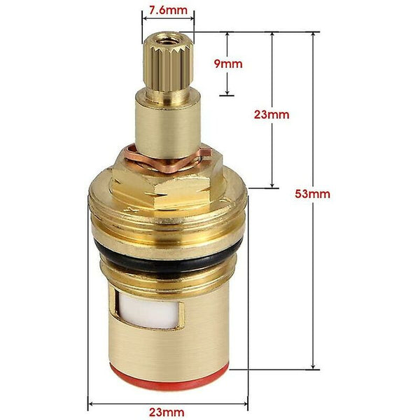 2 Pcs Ceramic Disc Head 1/2" Cartridges Universal Brass Faucet Replacement 20 Notches X 53Mm For Connectors Valves & Accessories
