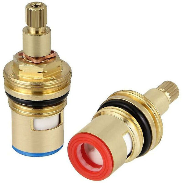 2 Pcs Ceramic Disc Head 1/2" Cartridges Universal Brass Faucet Replacement 20 Notches X 53Mm For Connectors Valves & Accessories