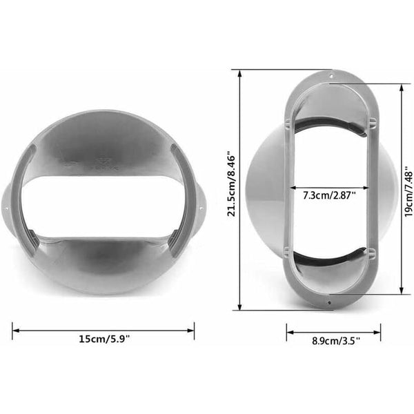 Air Conditioner Window Hose Adapter Flat Mouth Interface 15Cm Universal For Portable And Tumble Dryer Portable Air Conditioners