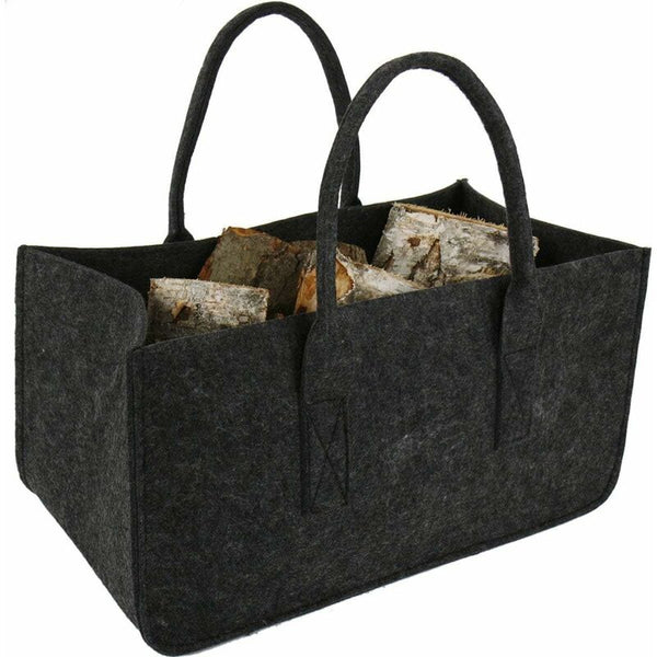 1 Pcs Log Bag Felt Wood Basket Storage For Logs Dark Grey 50X25x25cm Storage Bags