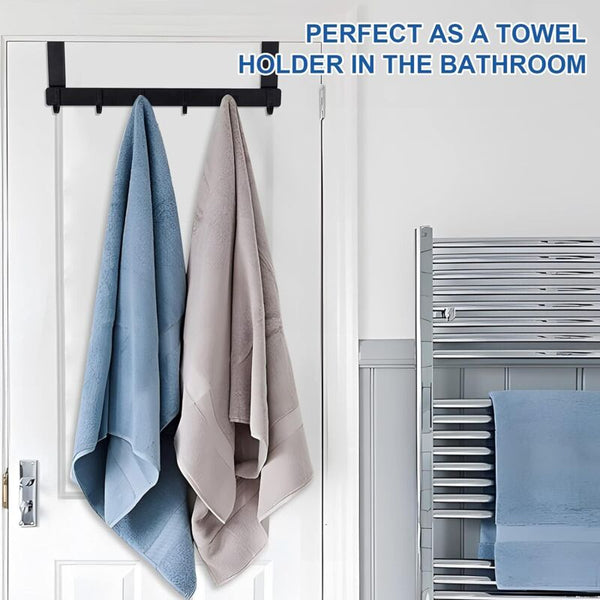 Coat Rack For Door Black Stainless Steel Hook 6 Hooks Bedroom Bathroom Kitchen Tarhaken Racks & Hooks
