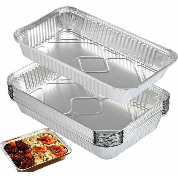 25 Pcs Aluminum Foil Trays Barbecue Accessory For Cooking Roasting Baking Freezing And Storing Large Cling Film Foil & Food Wraps