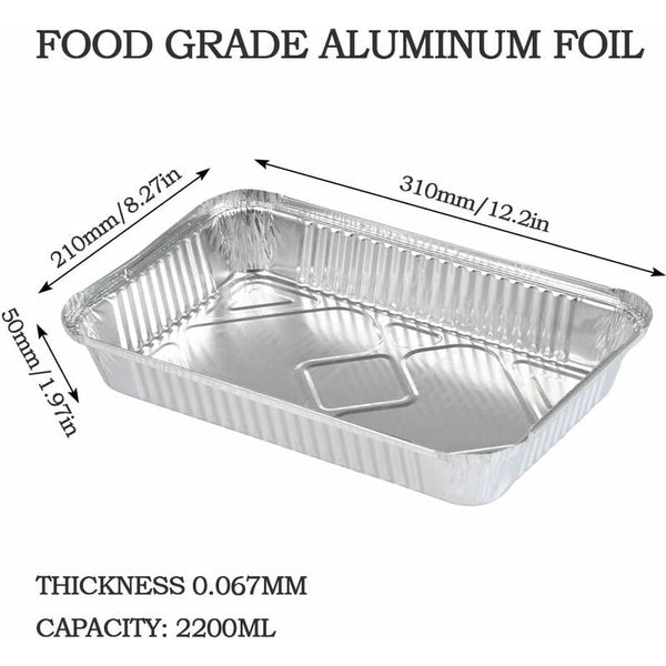 25 Pcs Aluminum Foil Trays Barbecue Accessory For Cooking Roasting Baking Freezing And Storing Large Cling Film Foil & Food Wraps