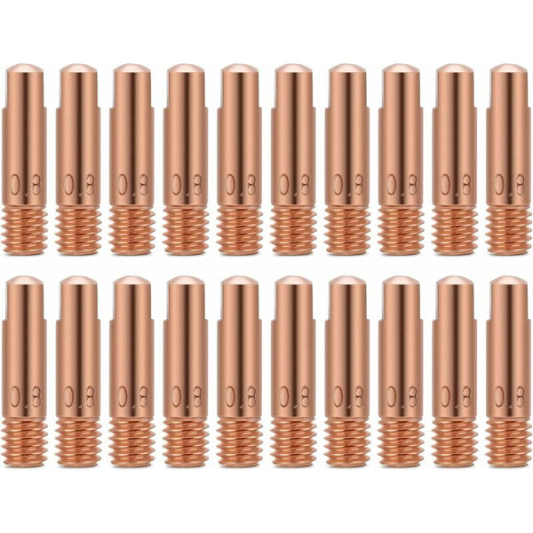 Mig Contact Nozzle Welding Tips 20 Pcs Copper For 15Ak Torch Consumables(0.8) Soldering Tips
