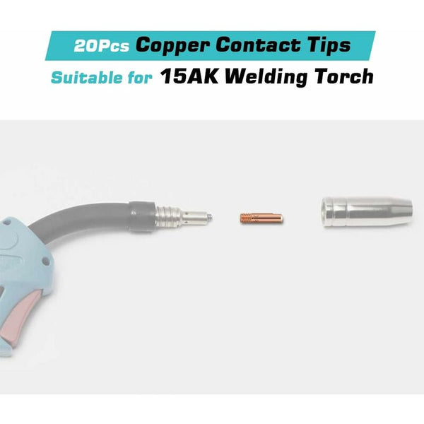 Mig Contact Nozzle Welding Tips 20 Pcs Copper For 15Ak Torch Consumables(0.8) Soldering Tips