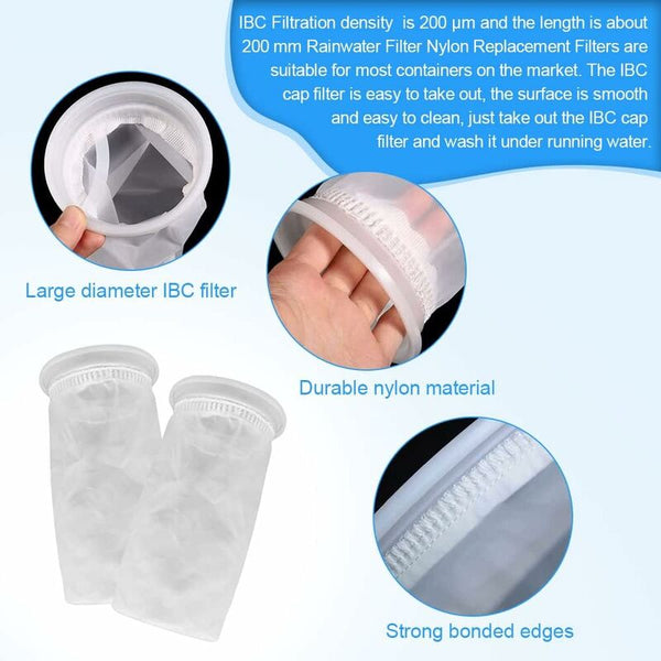 2 Pcs Nylon Ibc Filter Rainwater Tank Washable Replacement Lid Water Filters