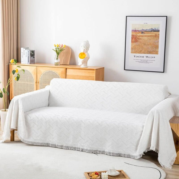 Multifunction Sofa Towel Bed Cover Large Size 3 Seater 180X230cm White Slipcovers
