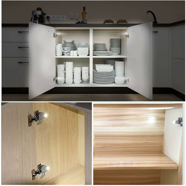 10 Pcs Led Hinge Sensor Light For Cupboard Wardrobe Kitchen Night Lamp Cabinet Night Lights
