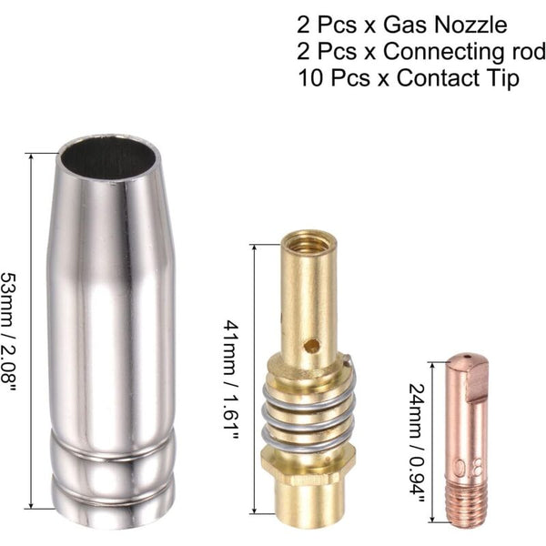 Melt Inert Gas (Mig) Welding Torch Accessory Kit 0.8Mm Conductive Contact Tip Nozzle Connection Bar 15Ak Consumables Welding & Soldering Tools