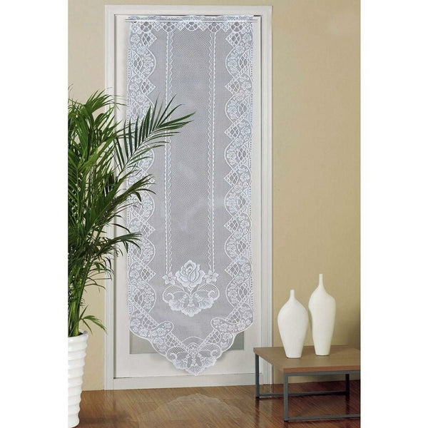 Lace Door Curtain 60Cm X 180Cm Semi Sheer Window Voile Curtains Embroidered For Home Decor Living Room Curtain Poles & Accessories
