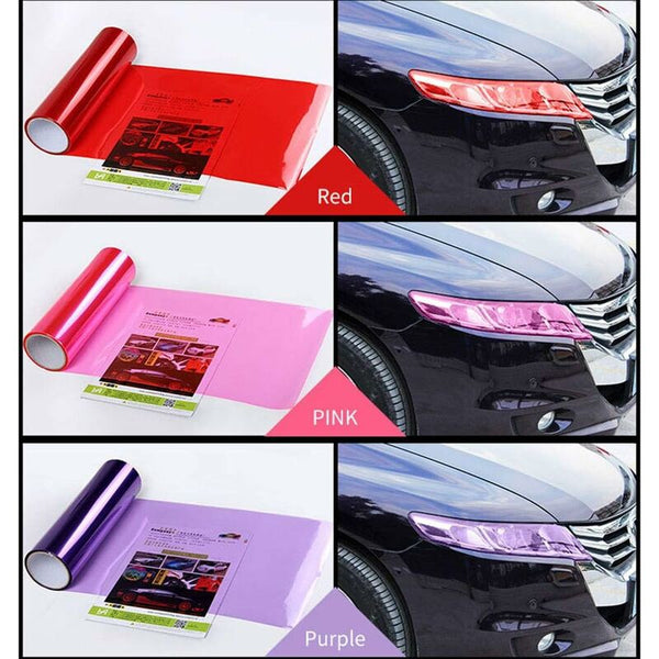 Self Adhesive Car Light Tint Vinyl Film Sheet Red 30X60cm Decals & Stickers