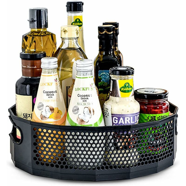 Turntable Plastic Rotating Spice Organiser For Spices Condiments Kitchen Storage Cupboard Spice Jars & Racks