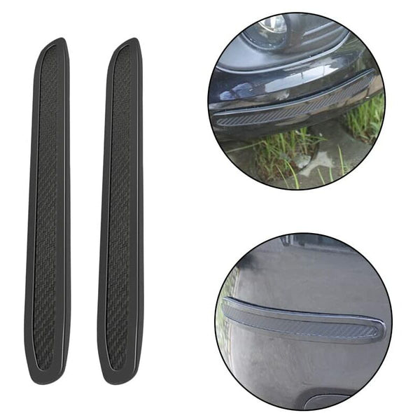 Car Bumper Protector 2 Pieces Universal Flexible Strip Guard Carbon Fiber Front Bumpers