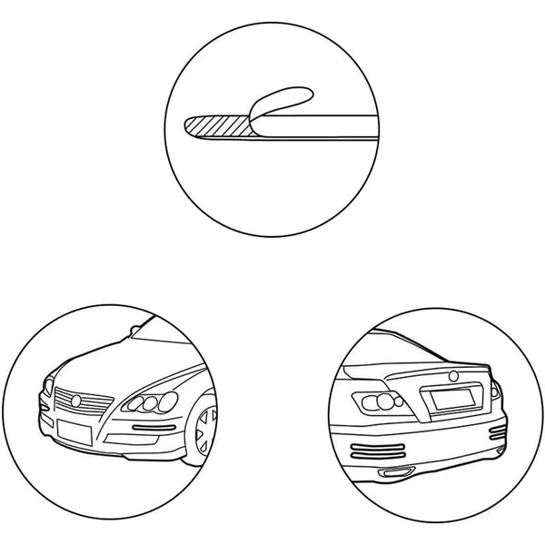 Car Bumper Protector 2 Pieces Universal Flexible Strip Guard Carbon Fiber Front Bumpers