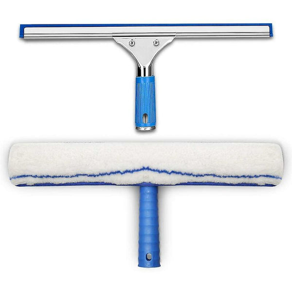 Cleaning Kit Squeegee And Microfiber Cloth Shower With Rubber Lip Tool 35Cm Squeegees & Window Cleaning