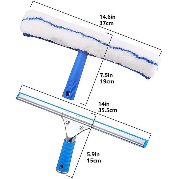 Cleaning Kit Squeegee And Microfiber Cloth Shower With Rubber Lip Tool 35Cm Squeegees & Window Cleaning