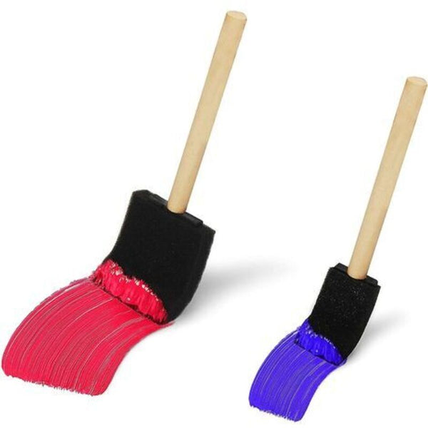 Foam Brushes (20 Pack) Two Sizes Sponge With Wooden Handle Paint Stamp For Acrylic Oil Varnish Other Painting Accessories