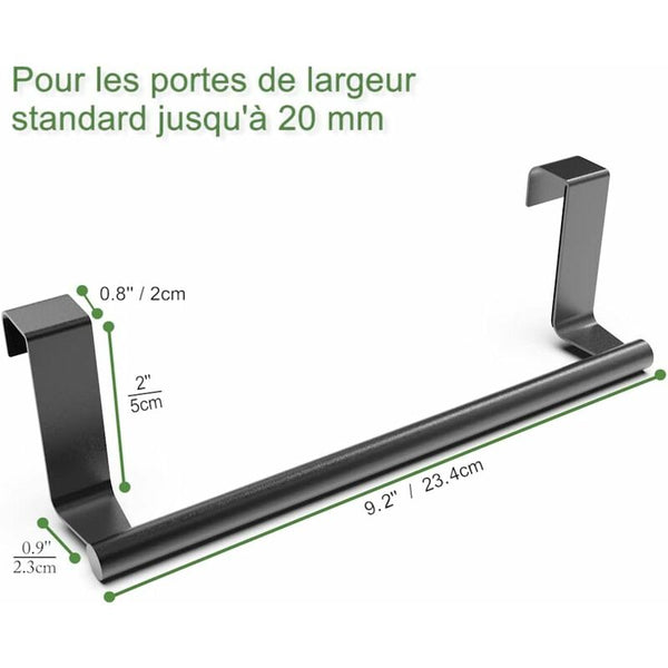 Kitchen Towel Bar 2 Pcs Set Holders Matte Black Paper Towel Holders