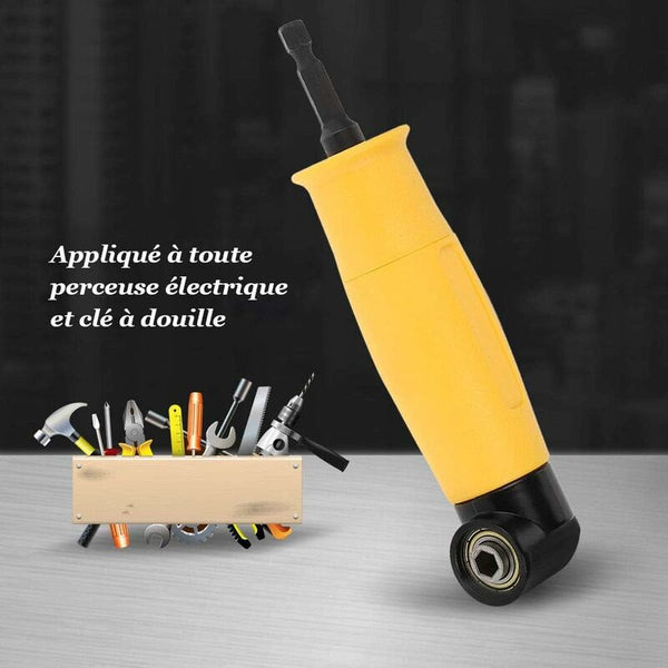 90 Degree Right Angle Drill Adapter Yellow Driver 6.35Mm Hex Shank And Screwdriver Attachment With Screwdrivers & Nutdrivers