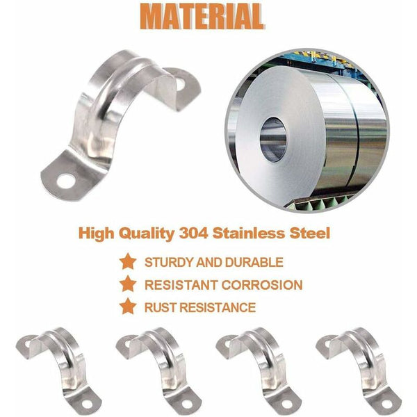 25Mm Stainless Steel 304 Hose Clamp U Type Pipe 20 Pcs Tube Coupling Hoop Wholesale Connectors Valves & Accessories