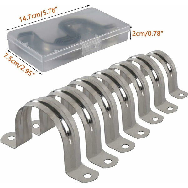 25Mm Stainless Steel 304 Hose Clamp U Type Pipe 20 Pcs Tube Coupling Hoop Wholesale Connectors Valves & Accessories