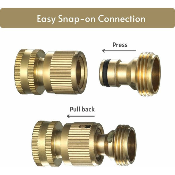 Garden Hose Quick Connect Connectors Solid Brass Water 3/4" Ght 2 Sets Connectors Valves & Accessories