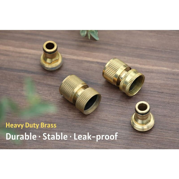 Garden Hose Quick Connect Connectors Solid Brass Water 3/4" Ght 2 Sets Connectors Valves & Accessories