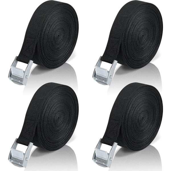 10M Tie Down Strap 4 Pcs Ratchet With Zinc Alloy Buckle For Motorcycle/Car/Bike Carrier/Luggage/Moving Securing Tie Downs & Straps