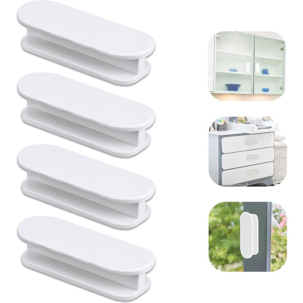Balcony Door Knob 4 Pcs Set Handles Cabinets Furniture Glass Plastic Look Furniture Parts