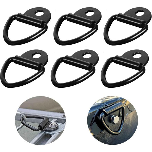 Lashing Ring 6 Pieces D Anchor 85 X 63 Mm Black Heavy Duty Rings Load 300Kg For Trailer Equipment Trailer Parts