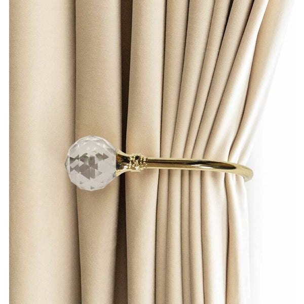 Curtain Tiebacks Wall Hooks U Metal Metallic 2 Pack (Small Gold) Curtain Poles & Accessories
