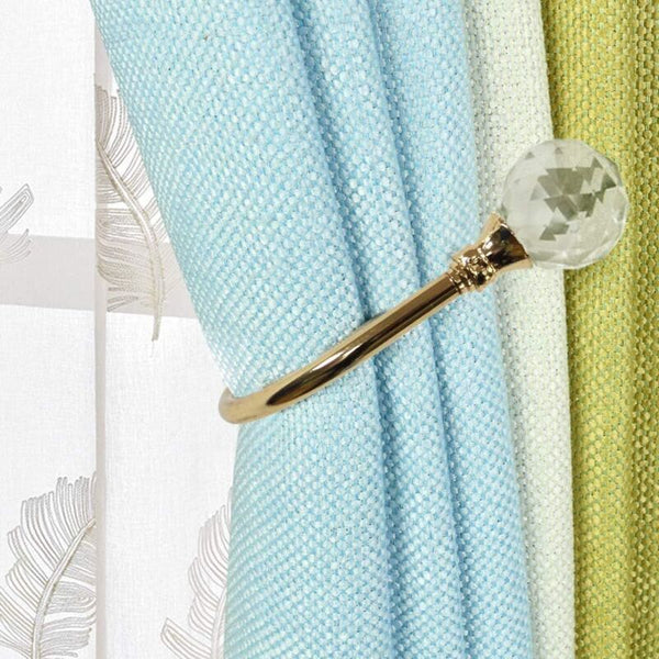 Curtain Tiebacks Wall Hooks U Metal Metallic 2 Pack (Small Gold) Curtain Poles & Accessories