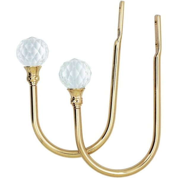 Curtain Tiebacks Wall Hooks U Metal Metallic 2 Pack (Small Gold) Curtain Poles & Accessories