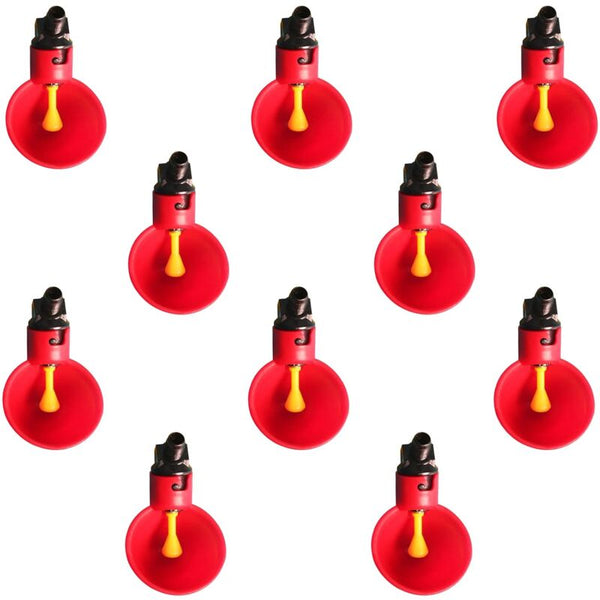 10 Pcs Poultry Drinking Water Cups Automatic Plastic Chicken Cage Bowls Quail Piegon Waterers For Livestock Pet Chicken Supplies