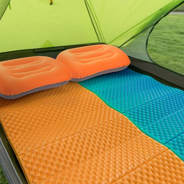 Inflatable Camping Orange 2 Pack Compact And Ultralight Beach For Travel Hiking Mountaineering Pillows
