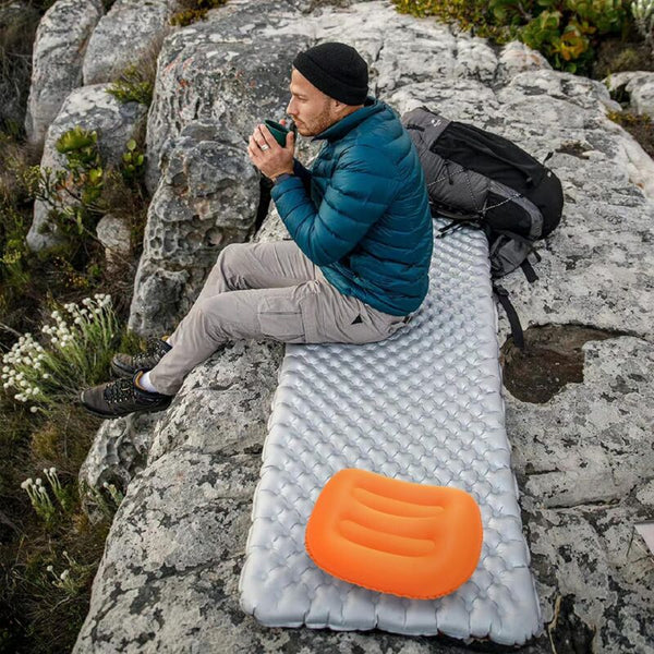 Inflatable Camping Orange 2 Pack Compact And Ultralight Beach For Travel Hiking Mountaineering Pillows