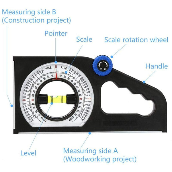 Inclinometer Universal Slope Measuring Ruler Multifunction Angle Meter Engineering Horizontal Measuring Tapes & Rulers