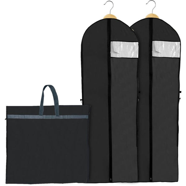 2 Pcs Foldable Garment Covers 180X60cm Breathable Dustproof Protective For Long Wedding Evening Dress Suits Garment Bags