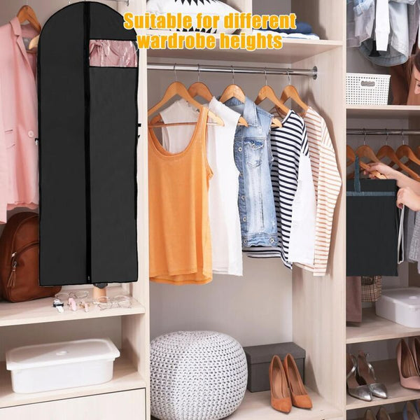 2 Pcs Foldable Garment Covers 180X60cm Breathable Dustproof Protective For Long Wedding Evening Dress Suits Garment Bags