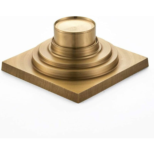 Brass Bathroom Floor Drain Antique Unique Square Shower Flower Carved For Toilet Garden 10Cm Drain Stoppers & Strainers