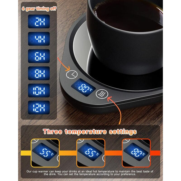 Coffee Mug Warmer With 3 Temperature Settings Electric Beverage Auto Shut Off Tea And Milk For Mugs