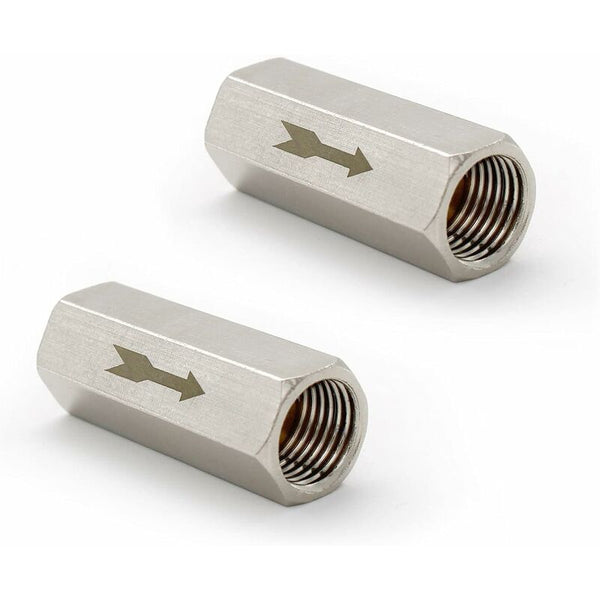 2 Pcs 1/4" Check Valve Hexagonal Air One Way For Boiler Pressure Tank Mirrors